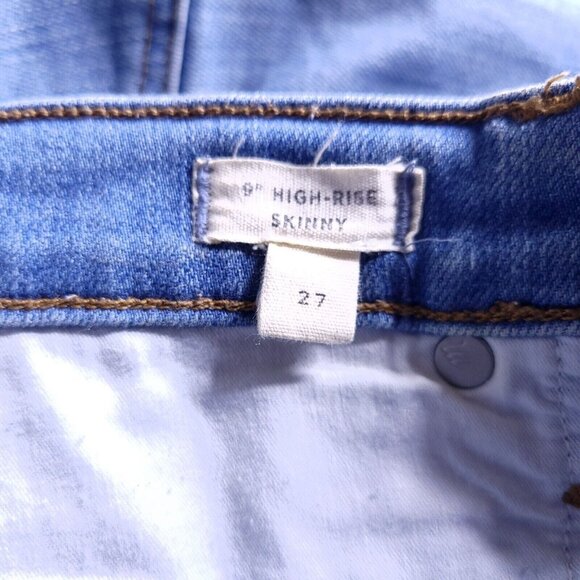 Madewell Womens 9 in High-Rise Skinny Jeans 27 Medium Wash Frayed Hem Stretch - Picture 7 of 8